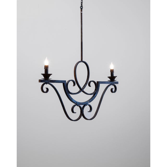 Metal 1900s French Metal Chandelier For Sale - Image 7 of 18