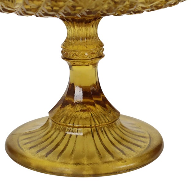 Art Deco Amber Glass Fruit Bowl For Sale - Image 5 of 14