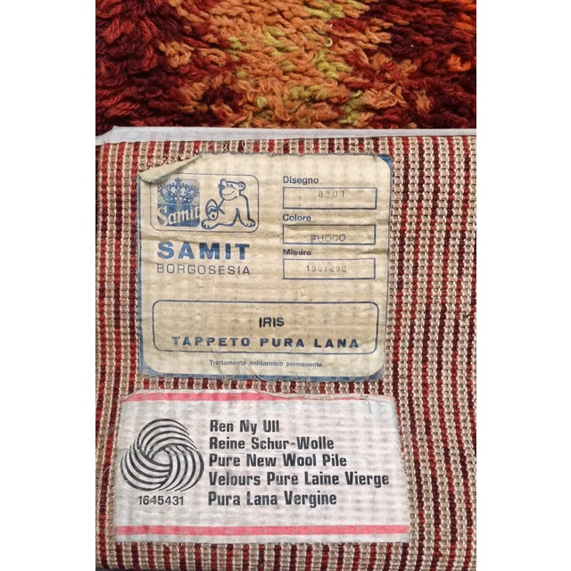 Samit Borgosesia Pure Wool Rug with Geometric Patterns, 1970s For Sale - Image 6 of 13