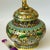 Vintage Cloisonné Enamel Lidded Jar – Gilt Ground With Lion Finial, Floral Motif For Sale - Image 9 of 9