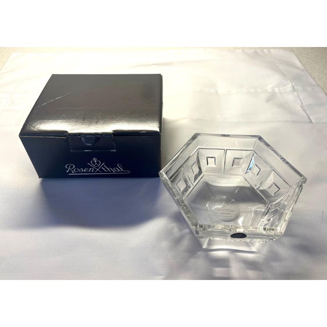 Vintage Rosenthal Classic Made in Germany Crystal "Domus" Hexagon Bowl - "New in Box" For Sale - Image 11 of 12