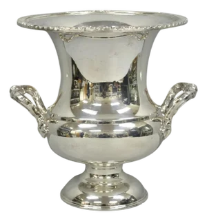Early 20th Century Victorian Silver Plated Potbelly Trophy Cup Champagne Chiller Bar Ice Bucket