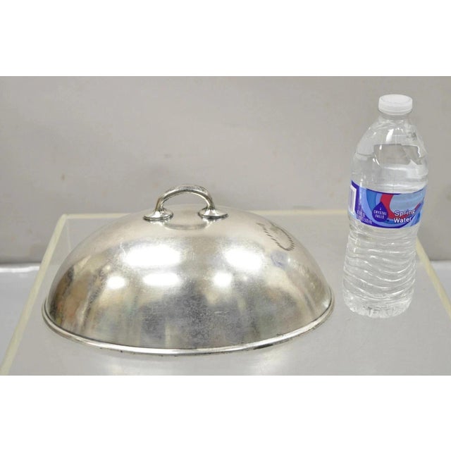Antique Lexington Silver Plated Edwardian Oval Small Serving Platter Lid Dome. Circa Mid 20th Century. Measurements: 5" H...