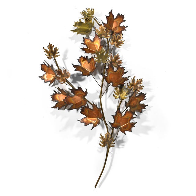 Mid-Century Modern 1970s C. Jeré "Leaves" Wall Sculpture in Mixed Metals For Sale - Image 3 of 8