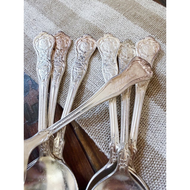 Traditional Antique Hotel Astor Silver Plated Soup Spoons - Set of 8 For Sale - Image 3 of 3