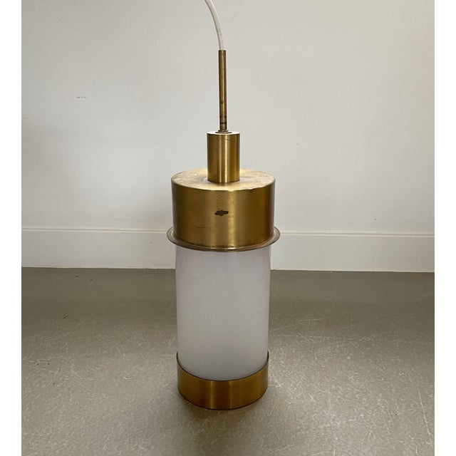 Metal Vintage Pendant Lamp with Pleated Shade, 1960s For Sale - Image 7 of 10