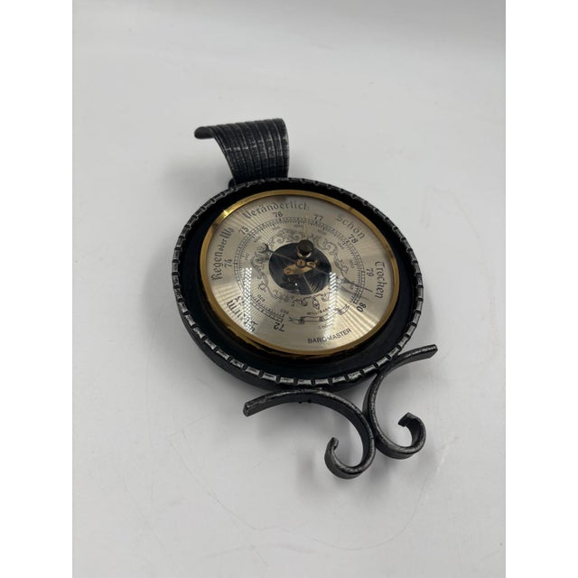 Baromaster Wall Barometer with Wrought Iron Bracket, 1950s For Sale - Image 6 of 6