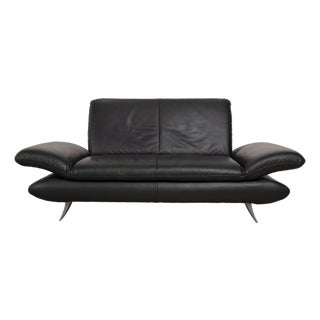 Rossini Two-Seater Leather Sofa with Black with Manual Function by Koinor For Sale