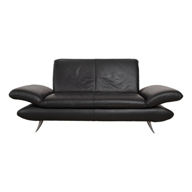 Rossini Two-Seater Leather Sofa with Black with Manual Function by Koinor For Sale