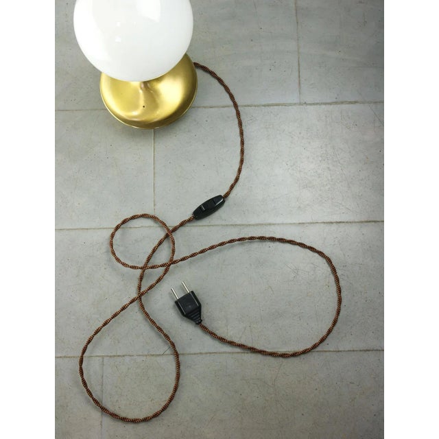 Mid-Century Modern Mid-Century Italian Modern Brass & Opaline Glass Table Lamp For Sale - Image 3 of 12