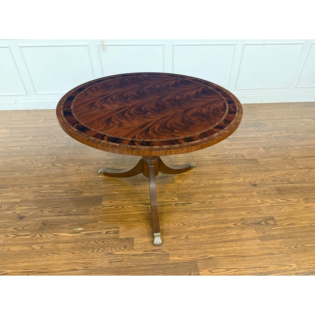 Round Mahogany Georgian Style Foyer/Breakfast/Game Table by Leighton Hall - Showroom Sample For Sale - Image 12 of 12