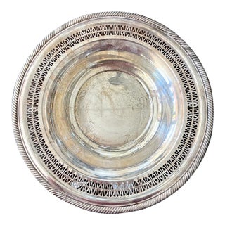 Early 20th Century William Rogers Silver Plated Pierced Band Serving Bowl For Sale
