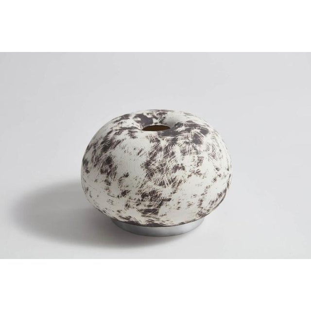 Contemporary Round Sgraffito 02 Wall Lamp by Jennifer Midoz For Sale - Image 3 of 8