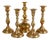 Vintage Danish Brass Candlesticks, 1950s, Set of 5 For Sale