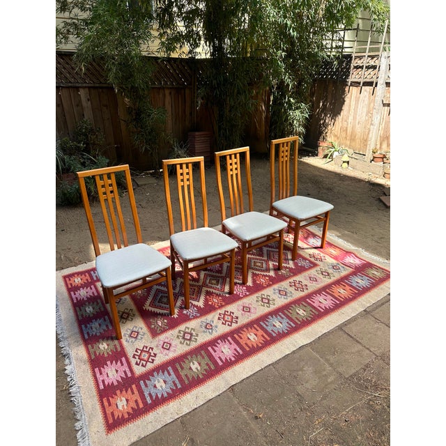 Late 20th Century MCM Vintage Ims SRL Italian High Back Dining Chairs Set of 4 For Sale - Image 5 of 6