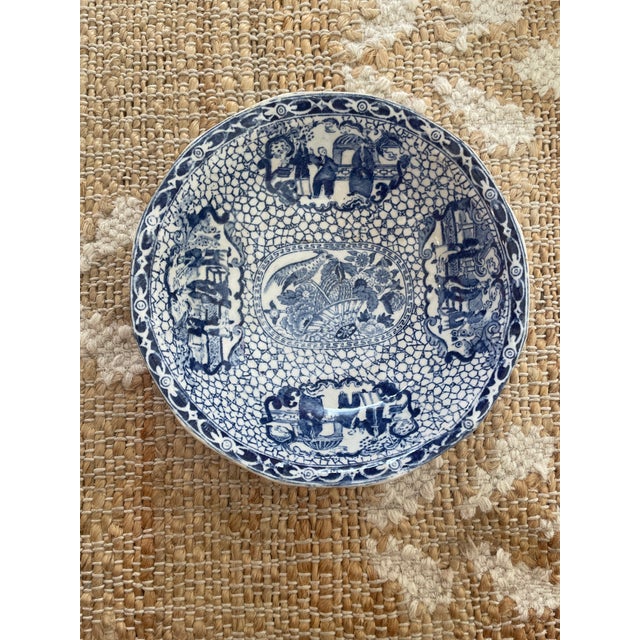 Blue Antique 4 Piece Blue White Transferware Chinese Bird Pattern William Adams & Son For Sale - Image 8 of 12
