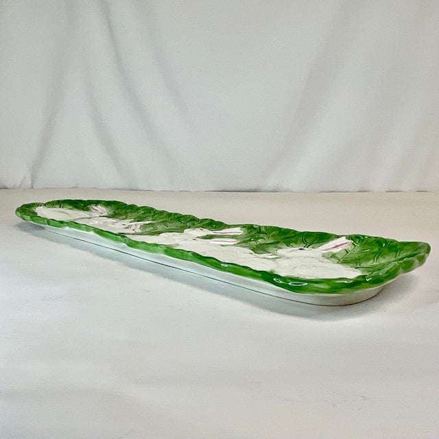 1970s Whimsical Hollywood Regency Long Platter Tray With 8 Bunnies - Easter For Sale - Image 11 of 12