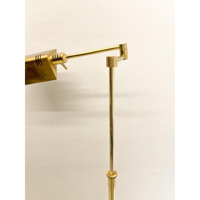 Adjustable Brass Swing Arm Floor Reading Lamp from Holtkotter, Germany, 1980s For Sale - Image 6 of 12