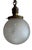 Brass 1920s Frosted Glass Starburst Globe Hanging Light Fixture For Sale - Image 8 of 8