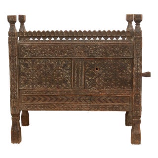 Antique Finely Carved Swat Valley Chest Cabinet For Sale