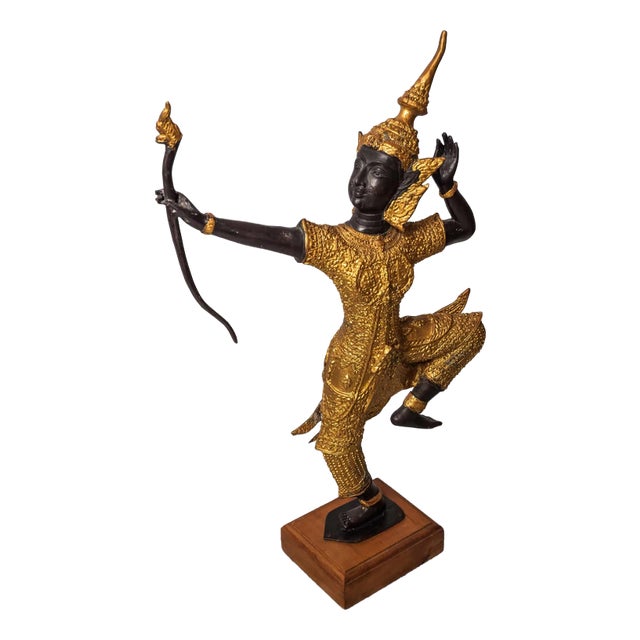Golden Statuette of Thai Dancer For Sale