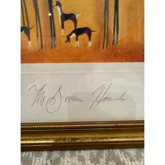 Vintage Signed Jonathan Hallgrey Limited-Edition Equestrian Print, the Seven Hunters, 1997 For Sale In Chicago - Image 6 of 7