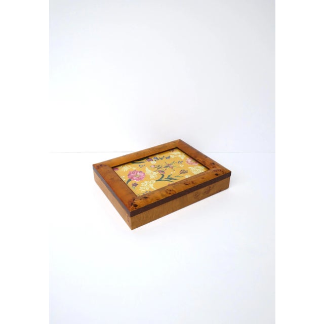 English Burl Wood Jewelry Box & Picture Frame For Sale - Image 3 of 12