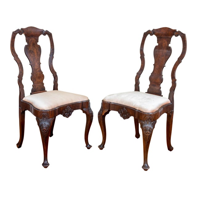 Pair of 18th Century Dutch Rococo Side Chairs For Sale