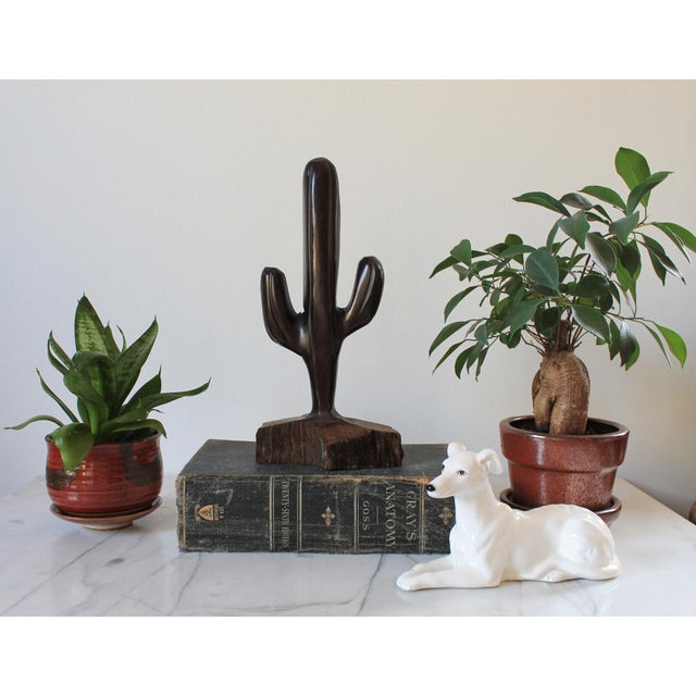 Vintage hand carved ironwood cactus sculpture. No makers mark. Minor age wear.