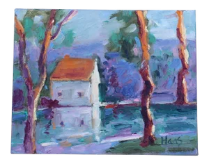 Contemporary Impressionist Morning Light at the Pond "After" Ted Goerschner