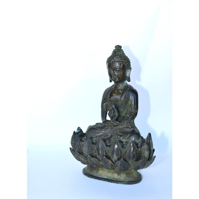 Late 19th Century 19th Century Chinese Young Buddha on Lotus Throne For Sale - Image 5 of 12
