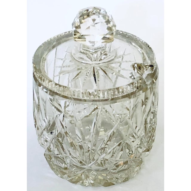 1950s Heavy Cut Crystal Jam/Condiment Jar For Sale - Image 5 of 5