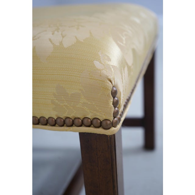 Kittinger Colonial Williamsburg Chippendale Style Damask Upholstered Side Chair For Sale - Image 16 of 18