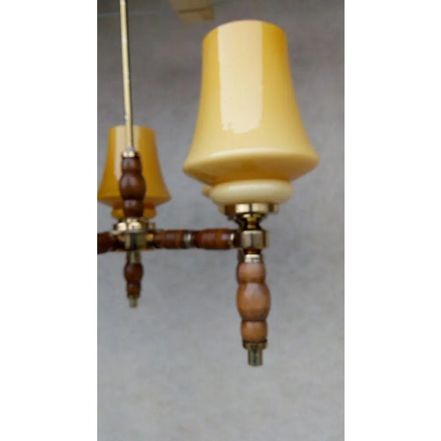 Brown Vintage Chandelier, 1960s For Sale - Image 8 of 13