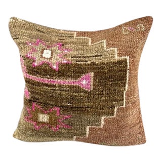 20 x 20 Rug Pillow Bazaar Melody Turkish Pillow Cushion Cover For Sale