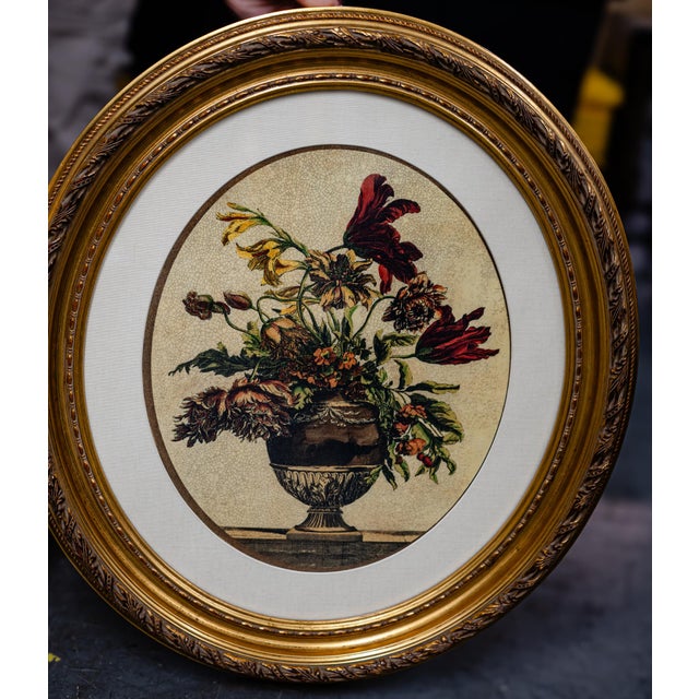 English 1970s Pair of Ethan Allen Vintage Botanical Prints in Gorgeous Oval Frames For Sale - Image 3 of 6