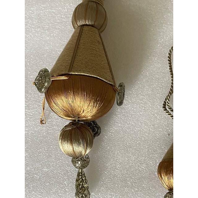 Shabby Chic Bronze Silk Tiebacks With Extra Pair of Tassels For Sale - Image 3 of 4