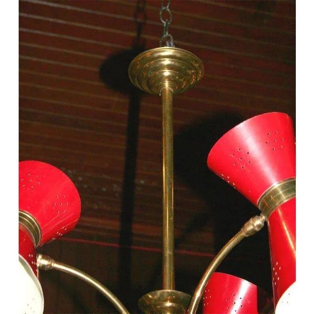Metal Three-Light Chandelier For Sale - Image 7 of 9
