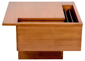Mid-Century Walnut Magazine Rack Coffee Table by John Keal for Brown Saltman, 1960s