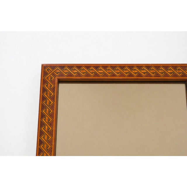 Rectangular Brown Marquetry Mirror by Pio Zanotti, Italy, 20th Century For Sale - Image 4 of 16