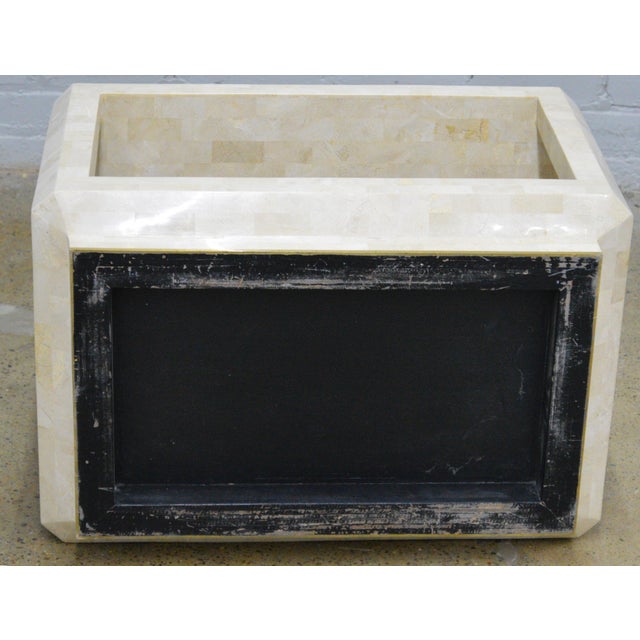 1980s 1980s Maitland Smith Style Tessellated Fossil Stone Brass Side End Table For Sale - Image 5 of 7