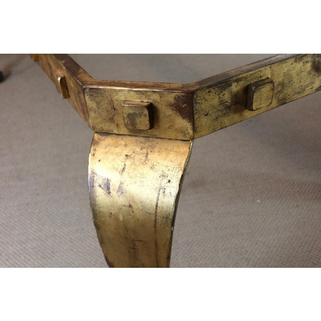 Table and Chairs in Gilded Iron, Set of 9 For Sale - Image 6 of 13