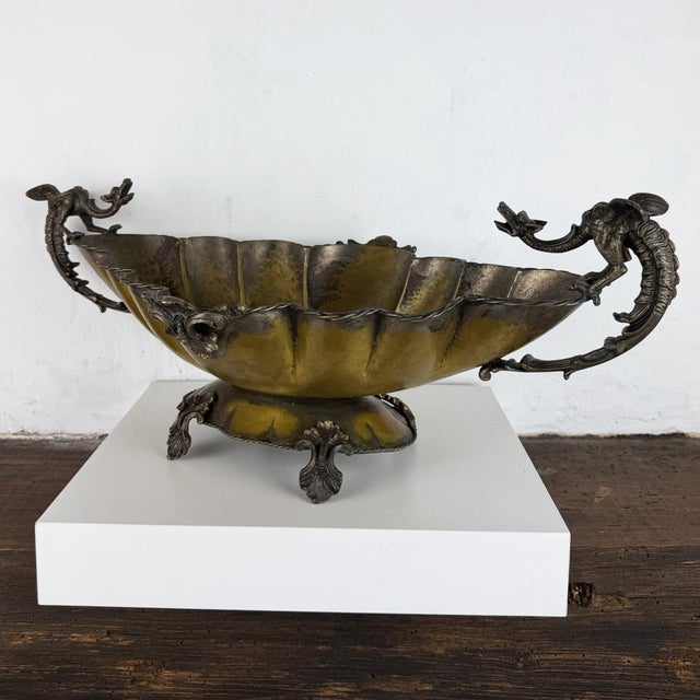 Antique Silverplate Centerpiece Bowl with Dragon Handles, 1890s For Sale - Image 6 of 17