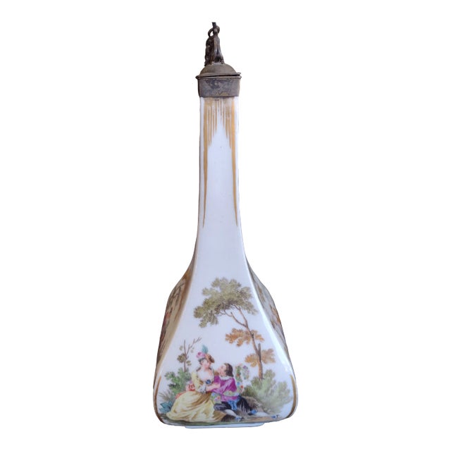 Mid 19th Century Dresden Porcelain Courting Bottle For Sale