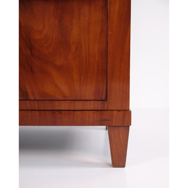 Wood Antique Empire Secretary Desk in Hand-Polished Mahogany with Marquetry, 1840s For Sale - Image 7 of 12