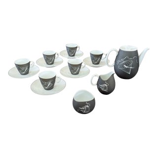 Vintage Johann Haviland Bavaria Papageno Tea Set for 6 - 15 pcs For Sale
