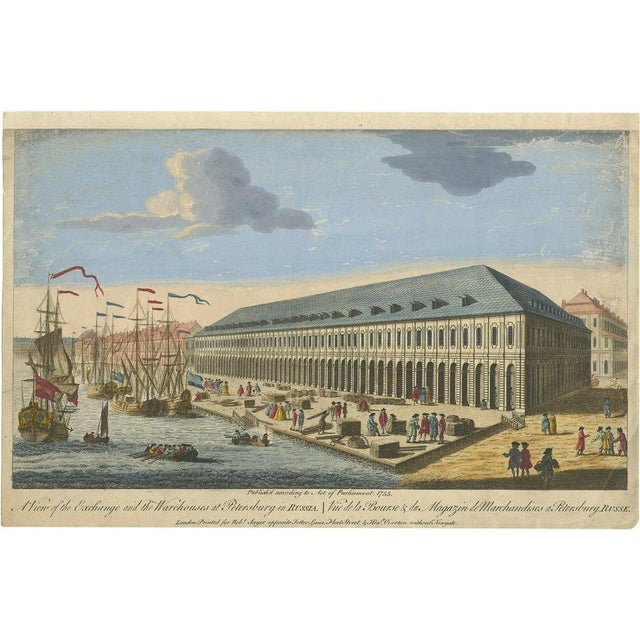 View of the Exchange and the Warehouses at Petersburg, 1790, Print For Sale - Image 5 of 5