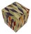 Shabby Chic Ivory/Red Handmade Kilim Upholstered Ottoman For Sale