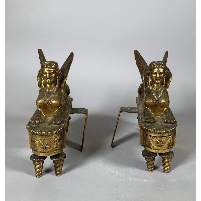 Pair of andirons with sphinxes, Directoire period, late 18th or early 19th century Partly attributed to Pierre-Philippe...
