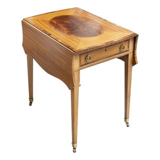 19th Century George III English Satinwood and Mahogany Pembroke Table For Sale